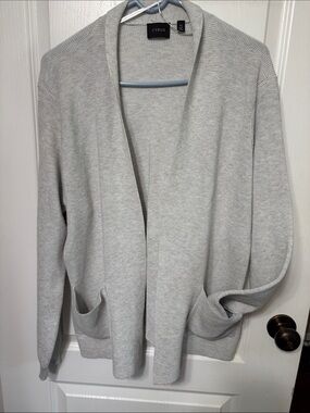 Cyrus Heather Gray Open-Front Cardigan with Pockets